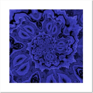 Blue Ocean Wave Tie Dye Spiral Posters and Art